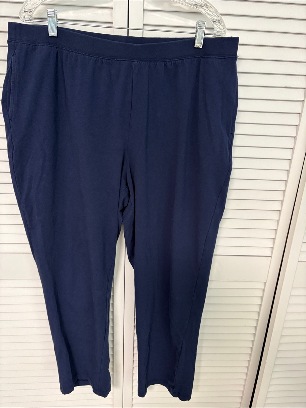 Catherines Navy Straight-Leg Pull-On Pants 1XP